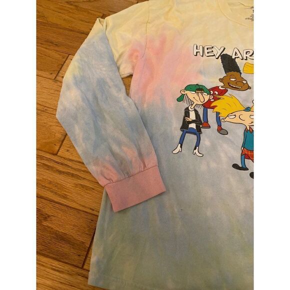 Nickelodeon, women's tie dye 90's Hey Arnold graphic long sleeve t shirt size 1X - Picture 3 of 8